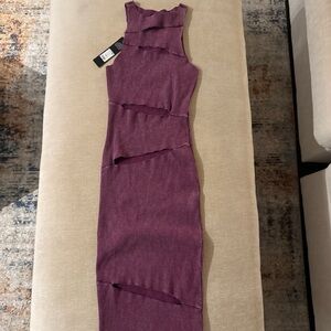 Fashion Nova Purple Cut-Out Midi Dress
